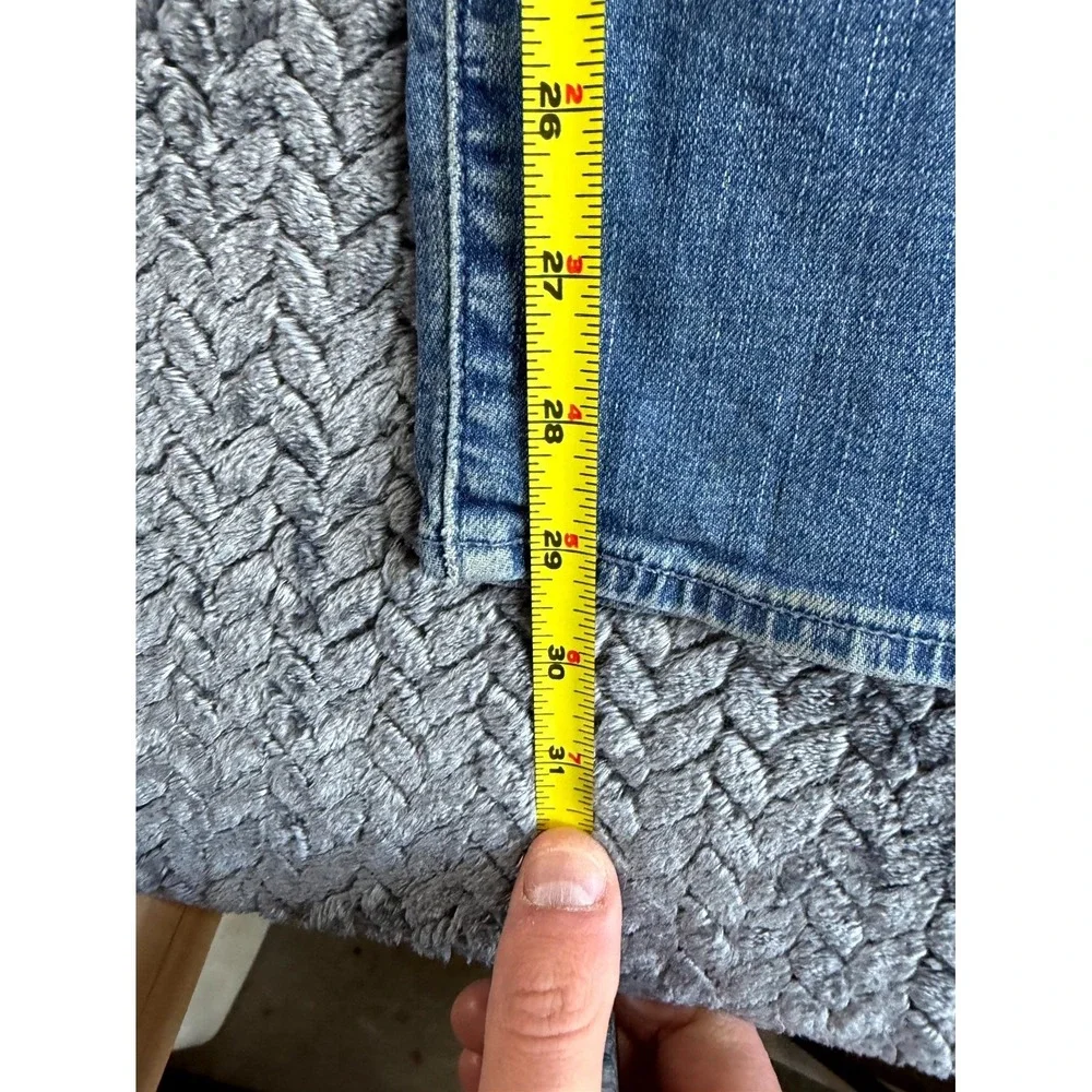 Levi's 502 Straight‎ Jeans Mens 34x32 Blue Whiskering Denim Mid Rise Distressed
